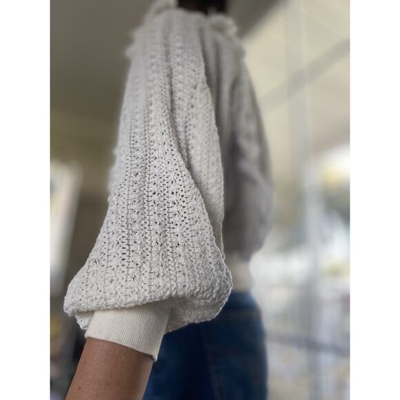 Free People Fringe Sweater White XS TP - Picture 4 of 10